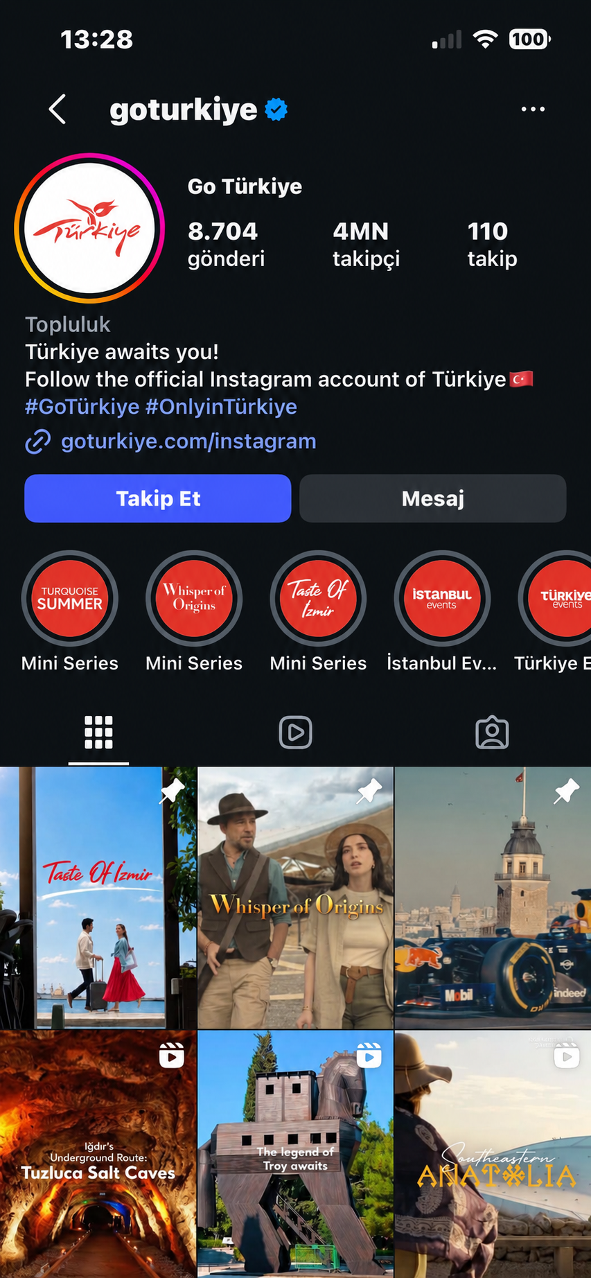 Go Türkiye sosyal medya çalışması
